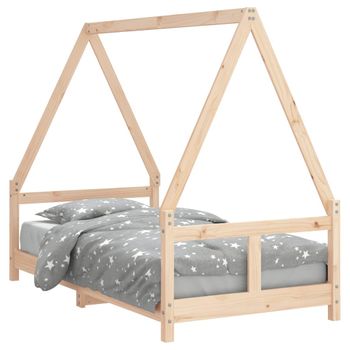 Vidaxl Estructura De Cama Para Niños Madera Maciza De Pino 80x160 Cm Marrón