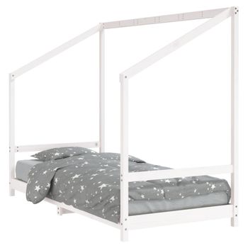 Vidaxl Estructura De Cama Para Niños Madera De Pino Blanco 90x190 Cm