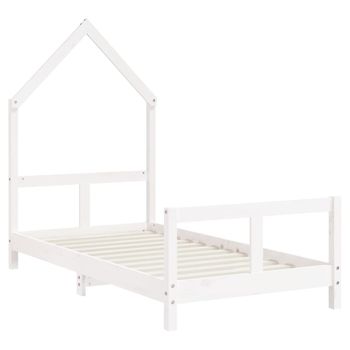 Vidaxl Estructura De Cama Para Niños Madera De Pino Blanco 80x160 Cm