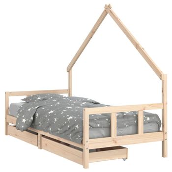 Vidaxl Estructura De Cama Para Niños Con Cajones Madera Pino 90x200 Cm Marrón