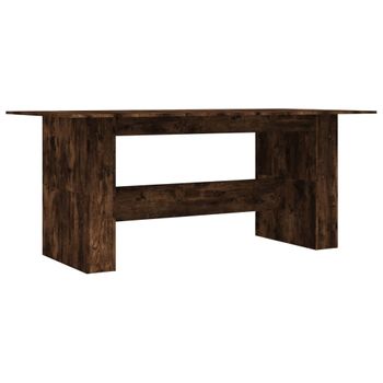 Vidaxl Mesa De Comedor Madera De Ingeniería Roble Ahumado 180x90x76 Cm Marrón