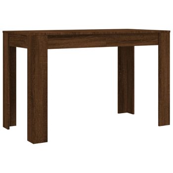 Vidaxl Mesa De Comedor Madera De Ingeniería Marrón Roble 120x60x76 Cm