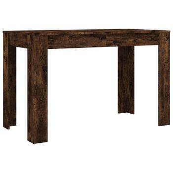 Vidaxl Mesa De Comedor Madera De Ingeniería Roble Ahumado 120x60x76 Cm Marrón