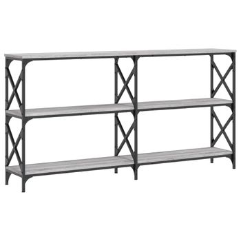 Vidaxl Mesa Consola Madera De Ingeniería Gris Sonoma 156x28x80,5 Cm