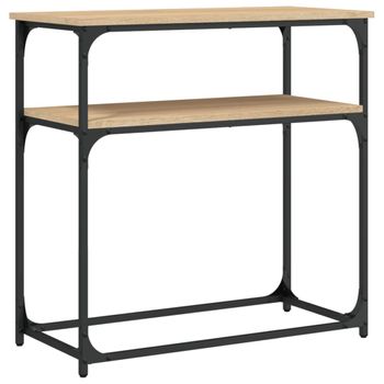 Vidaxl Mesa Consola Madera De Ingeniería Roble Sonoma 75x35,5x75 Cm Marrón