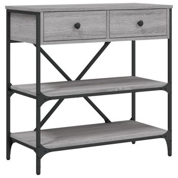 Vidaxl Mesa Consola Madera De Ingeniería Gris Sonoma 75x34,5x75 Cm