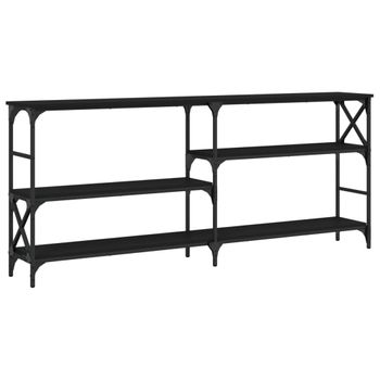 Vidaxl Mesa Consola Madera De Ingeniería Negra 180x29x76,5 Cm