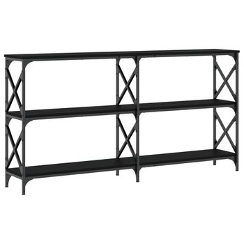 Vidaxl Mesa Consola Madera De Ingeniería Negra 200x28x80,5 Cm