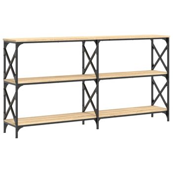 Vidaxl Mesa Consola Madera De Ingeniería Roble Sonoma 156x28x80,5 Cm Marrón