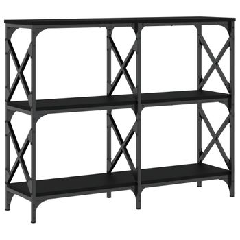 Vidaxl Mesa Consola Madera De Ingeniería Negra 100x28x80,5 Cm