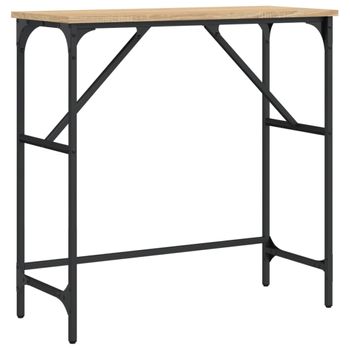 Vidaxl Mesa Consola Madera De Ingeniería Roble Sonoma 75x32x75 Cm Marrón