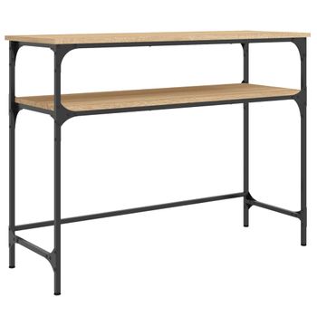 Vidaxl Mesa Consola Madera De Ingeniería Roble Sonoma 100x35,5x75 Cm Marrón