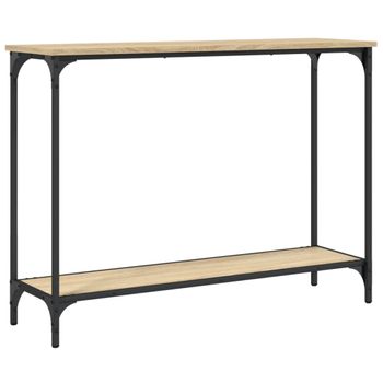 Vidaxl Mesa Consola Madera De Ingeniería Roble Sonoma 101x30,5x75 Cm Marrón