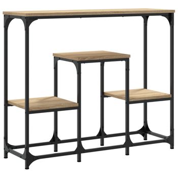 Vidaxl Mesa Consola De Madera De Ingeniería Roble Sonoma 89,5x28x76 Cm Marrón