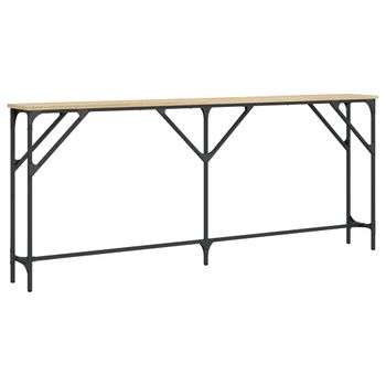 Vidaxl Mesa Consola Madera De Ingeniería Roble Sonoma 180x23x75 Cm Marrón