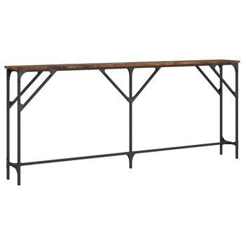 Vidaxl Mesa Consola Madera De Ingeniería Roble Ahumado 180x23x75 Cm Marrón