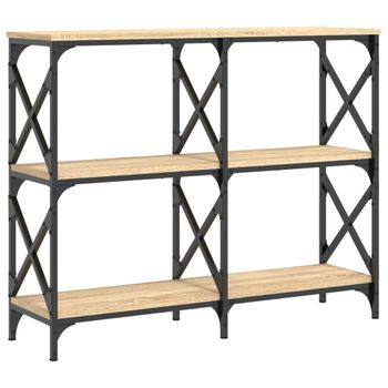 Vidaxl Mesa Consola Madera De Ingeniería Roble Sonoma 100x28x80,5 Cm Marrón