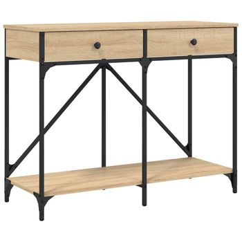 Vidaxl Mesa Consola Madera De Ingeniería Roble Sonoma 100x39x78,5 Cm Marrón