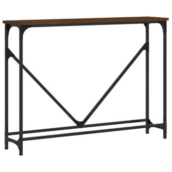 Vidaxl Mesa Consola Madera De Ingeniería Marrón Roble 102x22,5x75 Cm