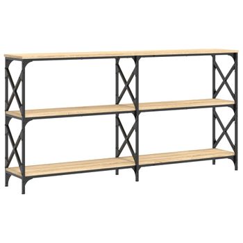 Vidaxl Mesa Consola Madera De Ingeniería Roble Sonoma 200x28x80,5 Cm Marrón