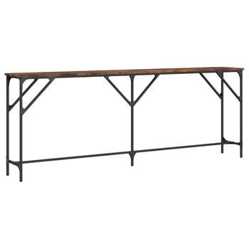 Vidaxl Mesa Consola Madera De Ingeniería Roble Ahumado 200x29x75 Cm Marrón