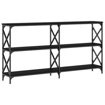 Vidaxl Mesa Consola Madera De Ingeniería Negra 156x28x80,5 Cm