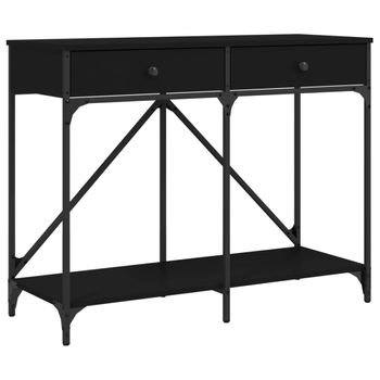 Vidaxl Mesa Consola Madera De Ingeniería Negra 100x39x78,5 Cm