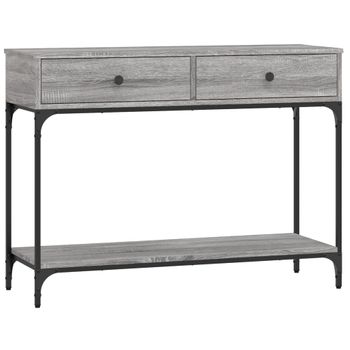 Vidaxl Mesa Consola Madera De Ingeniería Gris Sonoma 100x34,5x75 Cm