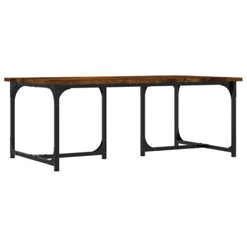 Vidaxl Mesa De Centro Madera Contrachapada Roble Ahumado 90x50x35 Cm Marrón