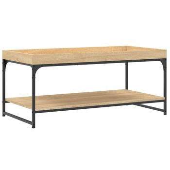 Vidaxl Mesa De Centro Madera De Ingeniería Roble Sonoma 100x49x45 Cm Marrón