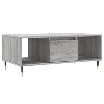 Vidaxl Mesa De Centro Madera Contrachapada Gris Sonoma 90x50x36,5 Cm