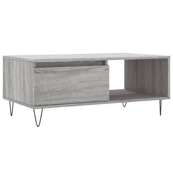 Vidaxl Mesa De Centro Madera Contrachapada Gris Sonoma 90x50x36,5 Cm