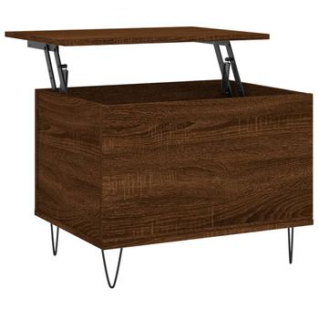 Vidaxl Mesa De Centro Madera Contrachapada Roble Marrón 60x44,5x45 Cm