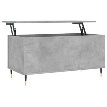 Vidaxl Mesa De Centro Madera Contrachapada Gris Hormigón 90x44,5x45 Cm