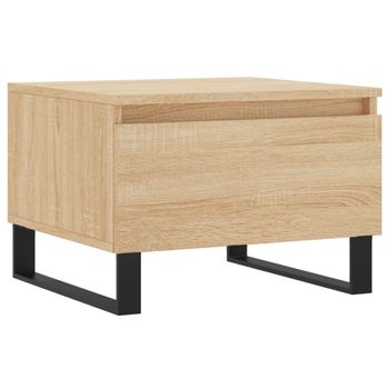 Vidaxl Mesa De Centro Madera De Ingeniería Roble Sonoma 50x46x35 Cm Marrón