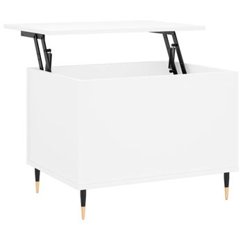 Vidaxl Mesa De Centro Madera Contrachapada Blanco 60x44,5x45 Cm