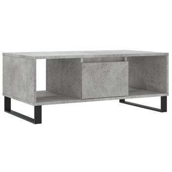 Vidaxl Mesa De Centro Madera Contrachapada Gris Hormigón 90x50x36,5 Cm