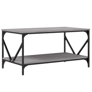 Vidaxl Mesa De Centro Madera Contrachapada Gris Sonoma 90x50x45 Cm