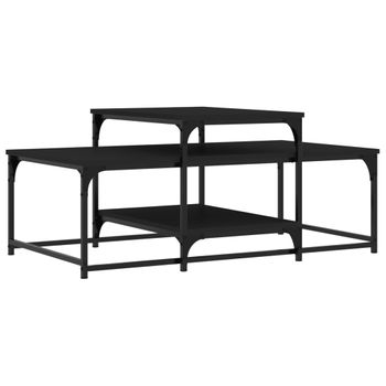 Vidaxl Mesa De Centro Madera De Ingeniería Negro 102x60x45 Cm