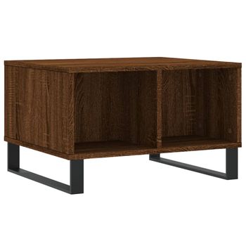 Vidaxl Mesa De Centro Madera Contrachapada Marrón Roble 60x50x36,5 Cm