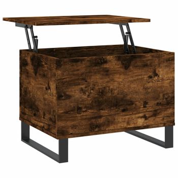 Vidaxl Mesa De Centro Madera Contrachapada Roble Ahumado 60x44,5x45 Cm Marrón