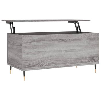 Vidaxl Mesa De Centro Madera Contrachapada Gris Sonoma 90x44,5x45 Cm