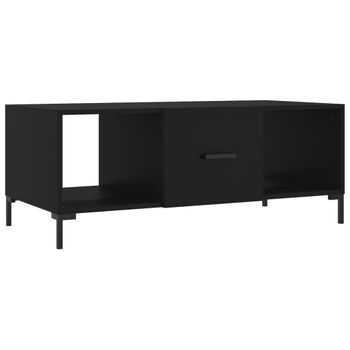 Vidaxl Mesa De Centro Madera Contrachapada Negro 102x50x40 Cm