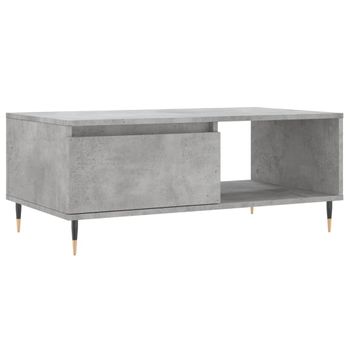 Vidaxl Mesa De Centro Madera Contrachapada Gris Hormigón 90x50x36,5 Cm