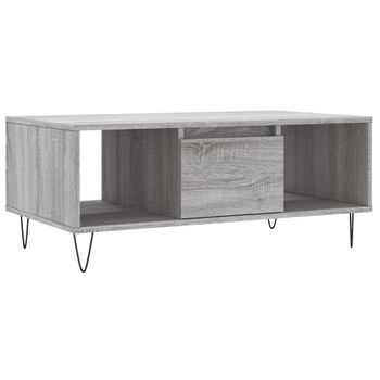 Vidaxl Mesa De Centro Madera Contrachapada Gris Sonoma 90x50x36,5 Cm