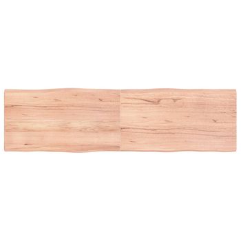 Vidaxl Tablero Mesa Madera Tratada Borde Natural Marrón 180x50x(2-4)cm