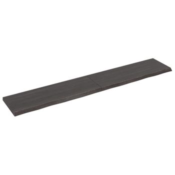 Vidaxl Tablero Mesa Madera Roble Tratada Marrón Oscuro 220x40x(2-4) Cm