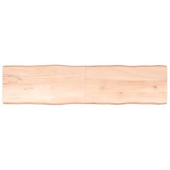 Vidaxl Tablero De Mesa Madera Maciza Borde Natural 200x50x(2-6) Cm Marrón