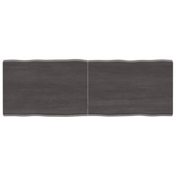 Vidaxl Tablero Mesa Madera Tratada Borde Vivo Marrón 140x50x(2-4) Cm