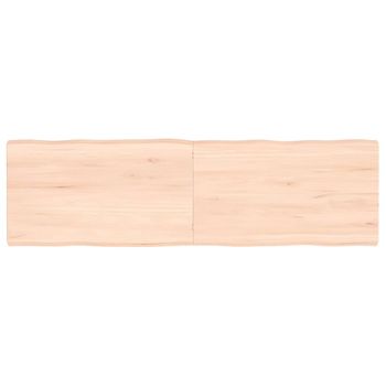 Vidaxl Tablero De Mesa Madera Maciza Borde Natural 140x40x(2-4) Cm Marrón